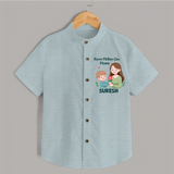 Happy Mother’s Day Mummy Baby SHIRT Set – Cute Mom & Baby Outfit - ARCTIC BLUE - 0 - 6 Months Old (Chest 23")