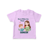 Happy Mother’s Day Mummy Baby T SHIRT Set – Cute Mom & Baby Outfit - LILAC - 0-5 Months Old (Chest 17")