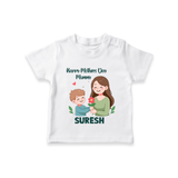 Happy Mother’s Day Mummy Baby T SHIRT Set – Cute Mom & Baby Outfit - WHITE - 0-5 Months Old (Chest 17")
