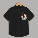 Happy Mother’s Day Mummy Baby SHIRT Set – Cute Mom & Baby Outfit - BLACK - 0 - 6 Months Old (Chest 23")