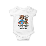 You’re My Hero Mom Baby ROMPER – Super Mom Theme Outfit - WHITE - New Born (Chest 14")
