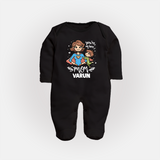 You’re My Hero Mom Baby Full body suit Set – Super Mom Theme Outfit - BLACK - New Born (Chest 7.5")