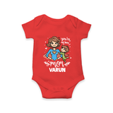 You’re My Hero Mom Baby ROMPER – Super Mom Theme Outfit - RED - New Born (Chest 14")