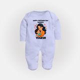 Happy Mother’s Day Mommy Baby Full body suit Set – Loving Mom Theme Outfit - BABY BLUE - New Born (Chest 7.5")