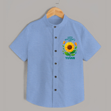 Happy Mother’s Day Baby SHIRT Set – Sunflower Theme Outfit - SKY BLUE - 0 - 6 Months Old (Chest 23")