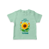 Happy Mother’s Day Baby T SHIRT Set – Sunflower Theme Outfit - MINT GREEN - 0-5 Months Old (Chest 17")