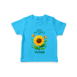 Happy Mother’s Day Baby T SHIRT Set – Sunflower Theme Outfit - SKY BLUE - 0-5 Months Old (Chest 17")