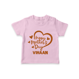 Happy Mother’s Day Baby T SHIRT Set – Heart Design Outfit - BABY PINK - 0-5 Months Old (Chest 17")