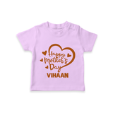 Happy Mother’s Day Baby T SHIRT Set – Heart Design Outfit - LILAC - 0-5 Months Old (Chest 17")