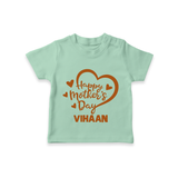Happy Mother’s Day Baby T SHIRT Set – Heart Design Outfit - MINT GREEN - 0-5 Months Old (Chest 17")