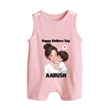 Happy Mother’s Day Baby BUTTON ROMPER Set – Mom & Baby Love Outfit - BABY PINK - New Born (Chest 18")
