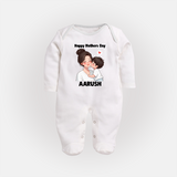 Happy Mother’s Day Baby Full body suit Set – Mom & Baby Love Outfit - WHITE - New Born (Chest 7.5")