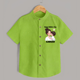 Happy Mother’s Day Baby SHIRT Set – Mom & Baby Love Outfit - LIME GREEN - 0 - 6 Months Old (Chest 23")