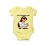 Our First Mother’s Day Baby ROMPER – New Mom Special Outfit - PASTEL YELLOW - New Born (Chest 14")