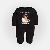 Our First Mother’s Day Baby Full body suit Set – New Mom Special Outfit - BLACK - New Born (Chest 7.5")