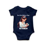 Our First Mother’s Day Baby ROMPER – New Mom Special Outfit - NAVY BLUE - New Born (Chest 14")