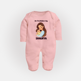 Our First Mother’s Day Baby Full body suit Set – Mom & Baby Bond Outfit - BABY PINK - New Born (Chest 7.5")