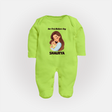 Our First Mother’s Day Baby Full body suit Set – Mom & Baby Bond Outfit - LIME GREEN - New Born (Chest 7.5")