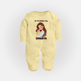 Our First Mother’s Day Baby Full body suit Set – Mom & Baby Bond Outfit - PASTEL YELLOW - New Born (Chest 7.5")