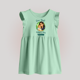 Our First Mother’s Day Personalized Baby BABY FROCK – Custom Name Outfit (Illustrated Design) - MINT GREEN - 0 - 3 Months Old (Chest 17")
