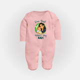 Our First Mother’s Day Personalized Baby FULL BODY SUIT – Custom Name Outfit (Illustrated Design) - BABY PINK - New Born (Chest 7.5")