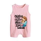 Nothing Can Replace Mom’s Love Personalized Baby BUTTON ROMPERSet – Custom Name Outfit - BABY PINK - New Born (Chest 18")