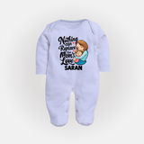 Nothing Can Replace Mom’s Love Personalized Baby FULL BODY SUIT – Custom Name Outfit - BABY BLUE - New Born (Chest 7.5")