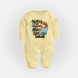Nothing Can Replace Mom’s Love Personalized Baby FULL BODY SUIT – Custom Name Outfit - PASTEL YELLOW - New Born (Chest 7.5")
