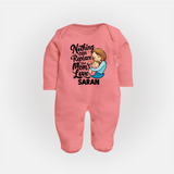 Nothing Can Replace Mom’s Love Personalized Baby FULL BODY SUIT – Custom Name Outfit - PEACH - New Born (Chest 7.5")