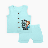 Nothing Can Replace Mom’s Love Personalized Baby Jabla Set – Custom Name Outfit - BABY BLUE - 0 - 3 Months Old (Chest 9.8")
