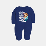Nothing Can Replace Mom’s Love Personalized Baby FULL BODY SUIT – Custom Name Outfit - NAVY BLUE - New Born (Chest 7.5")