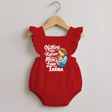Nothing Can Replace Mom’s Love Personalized Baby ROMPER FROCK – Custom Name Outfit - RED - 0 - 3 Months Old (Chest 19")