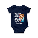 Nothing Can Replace Mom’s Love Personalized Baby ROMPER Set – Custom Name Outfit - NAVY BLUE - New Born (Chest 14")