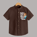 Nothing Can Replace Mom’s Love Personalized Baby SHIRT – Custom Name Outfit - CHOCOLATE BROWN - 0 - 6 Months Old (Chest 23")