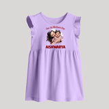 Our 1st Mother’s Day Personalized Baby BABY FROCK – Custom Photo & Name Outfit - LILAC - 0 - 3 Months Old (Chest 17")