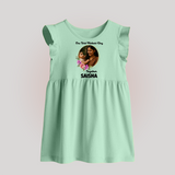 Our First Mother’s Day Together Personalized Baby BABY FROCK – Custom Photo & Name Outfit - MINT GREEN - 0 - 3 Months Old (Chest 17")