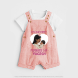 It’s Our First Mother’s Day Personalized Baby DUNGAREESet – Custom Name & Photo Outfit - PEACH - 0 - 5 Months Old (Chest 18")