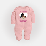 It’s Our First Mother’s Day Personalized Baby FULL BODY SUIT – Custom Name & Photo Outfit - BABY PINK - New Born (Chest 7.5")