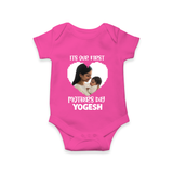 It’s Our First Mother’s Day Personalized Baby ROMPER Set – Custom Name & Photo Outfit - HOT PINK - New Born (Chest 14")