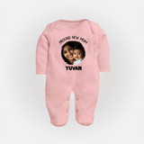 Proud New Mom Personalized Baby FULL BODY SUIT – Custom Photo & Name Outfit - BABY PINK - New Born (Chest 7.5")