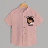 Proud New Mom Personalized Baby SHIRT – Custom Photo & Name Outfit - PEACH - 0 - 6 Months Old (Chest 23")