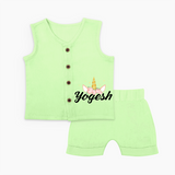 My Name My Style Jabla Set | Baby Outfit with Personalized Print - PASTEL GREEN - 0 - 3 Months Old (Chest 9.8")