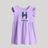 Soft Cotton Name Baby Frock | Designed Just for Your Baby - LILAC - 0 - 3 Months Old (Chest 17")