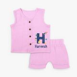 Soft Cotton Name Jabla Set | Designed Just for Your Baby - BABY PINK - 0 - 3 Months Old (Chest 9.8")