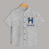 Soft Cotton Name Shirt | Designed Just for Your Baby - GREY - 0 - 6 Months Old (Chest 23")