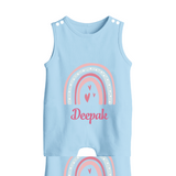 Star of the Family Romper Suit / Sleeveless Romper | Printed with Your Baby's Name - BABY BLUE - 0 - 5 Months Old (Chest 18")