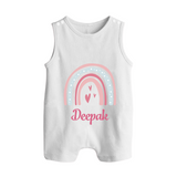 Star of the Family Romper Suit / Sleeveless Romper | Printed with Your Baby's Name - WHITE - 0 - 5 Months Old (Chest 18")