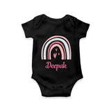 Star of the Family Romper / Onesie | Printed with Your Baby's Name - BLACK - New Born (Chest 14")