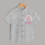 Star of the Family Shirt | Printed with Your Baby's Name - GREY - 0 - 6 Months Old (Chest 23")