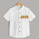Crafted Just for You | Personalized Name Shirt Outfit - WHITE - 0 - 6 Months Old (Chest 23")